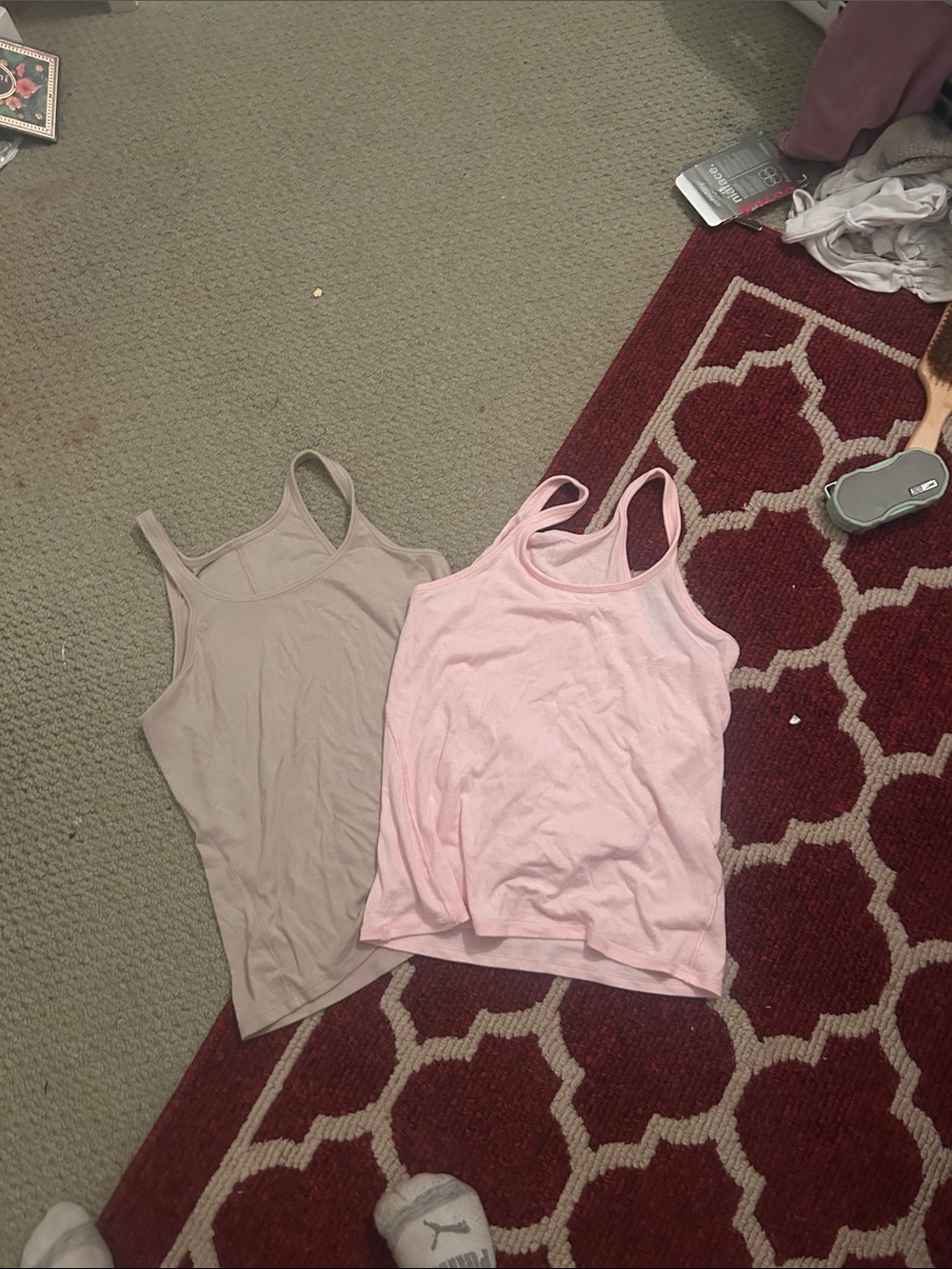 lululemon athletica Pink & Taupe Racerback Tank Tops bundle
